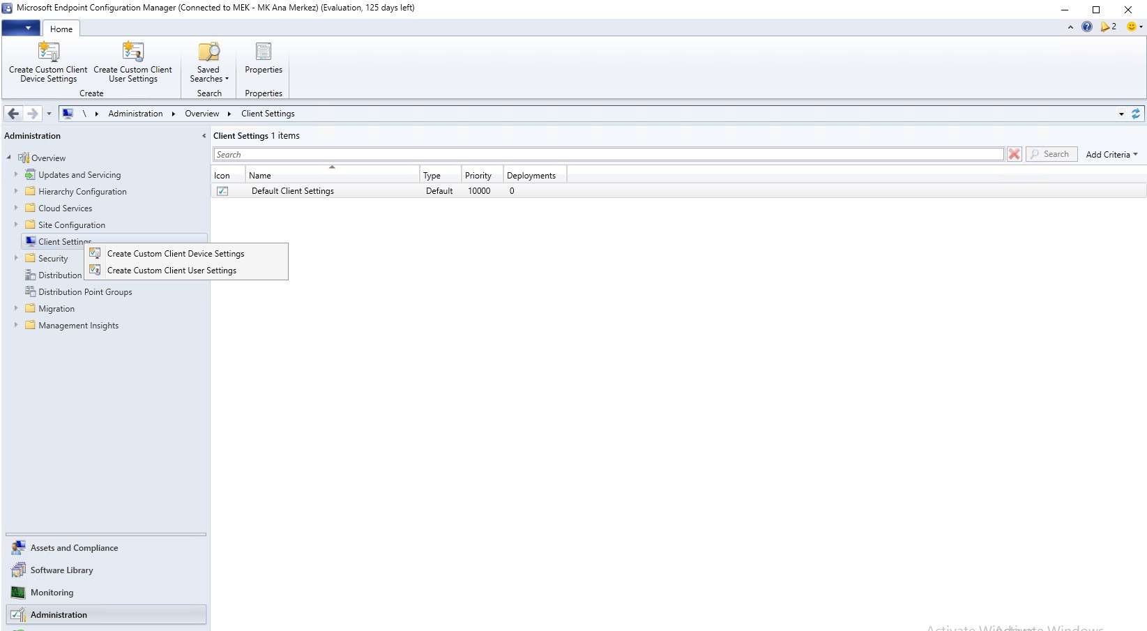 Microsoft Endpoint Configuration Manager Client Settings